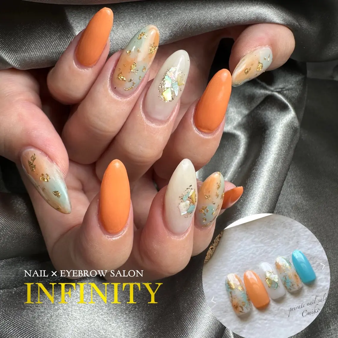 ロング カラー メンズ キッズ ネイル アイブロウ メンズアイブロウ ロング ロングネイル メンズネイル 持ち込み ハンドネイル INFINITY Sachiのネイルデザイン