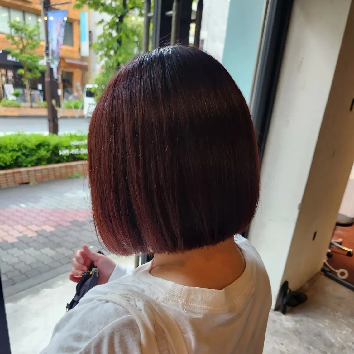 ショート カラー レッドカラー ボブ ハヤシ マユ ✂ 府中美容室のヘアスタイル