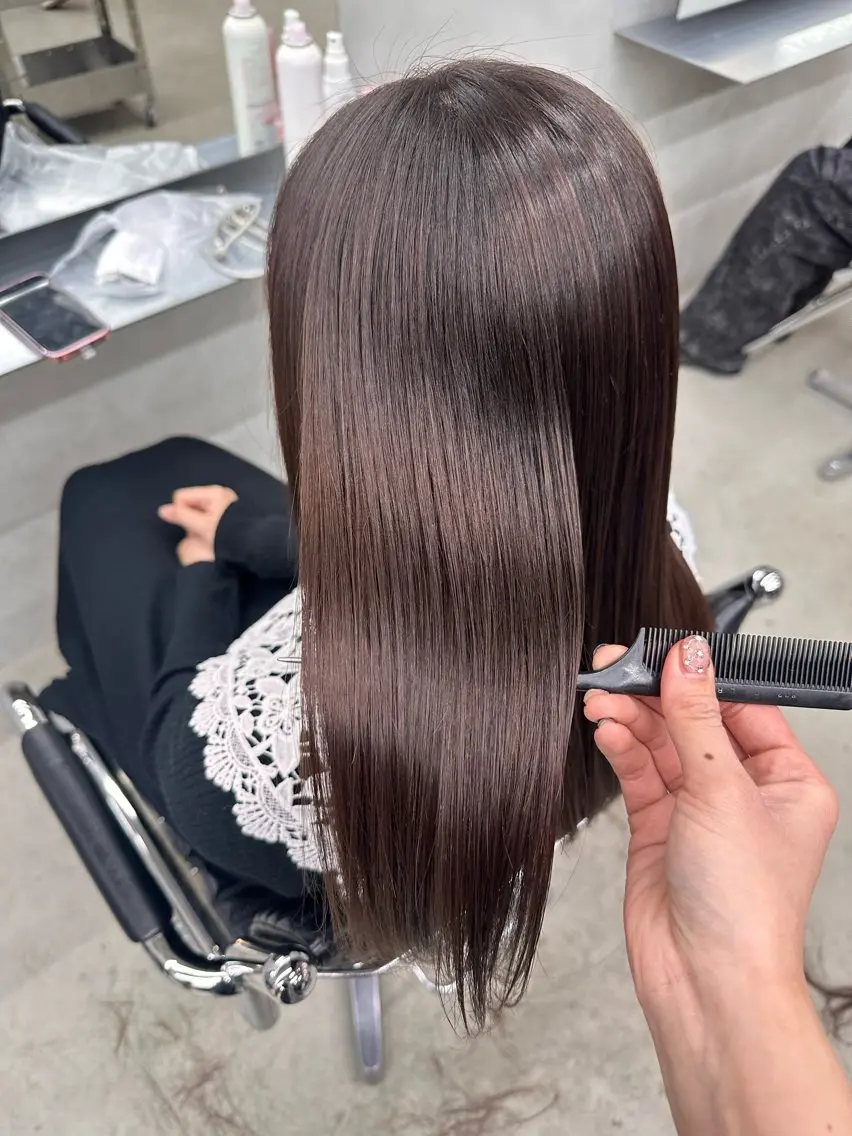 ロング カラー 髪質改善 トリートメント 染谷 遥花のヘアスタイル