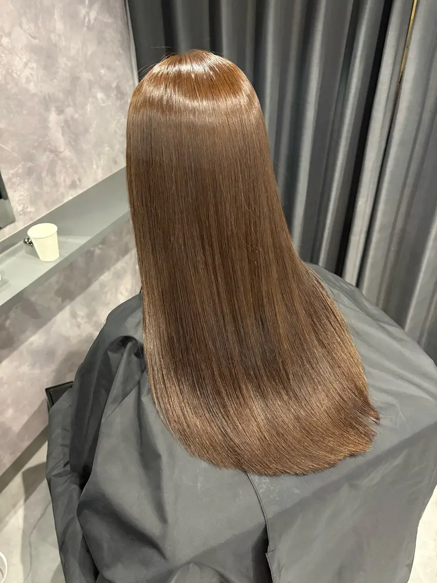 ロング 酸性ストレート 縮毛矯正 トリートメント nameless miichiのヘアスタイル