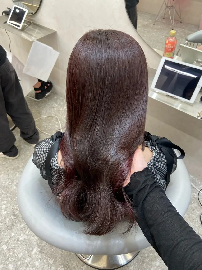 セミロング カラー カット ヘアカラー トリートメント 新宿/韓国ヘア 中明度カラー/かやのヘアスタイル