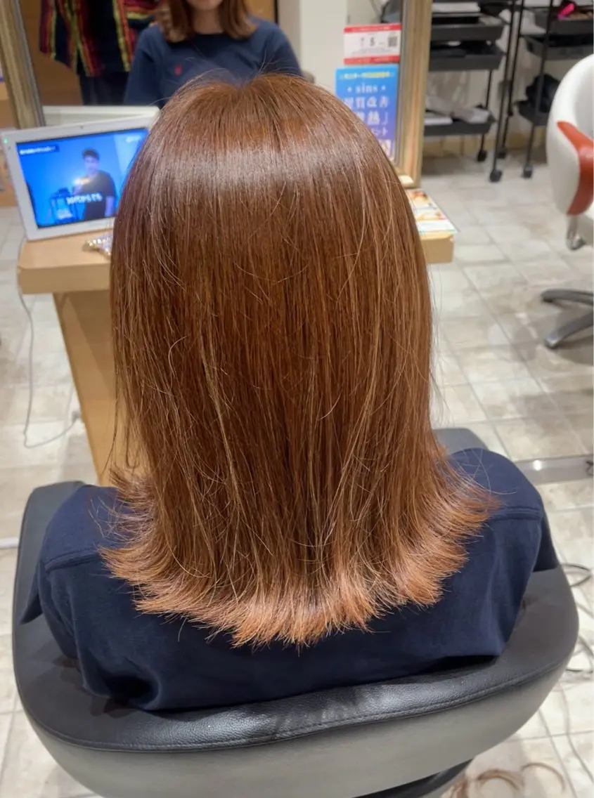 セミロング カラー ケアカラー 透明感カラー 髪質改善 縮毛矯正 トリートメント カット ヘアカラー トリートメント 🫧髪質改善/韓国 ヘアryusei🫧のヘアスタイル