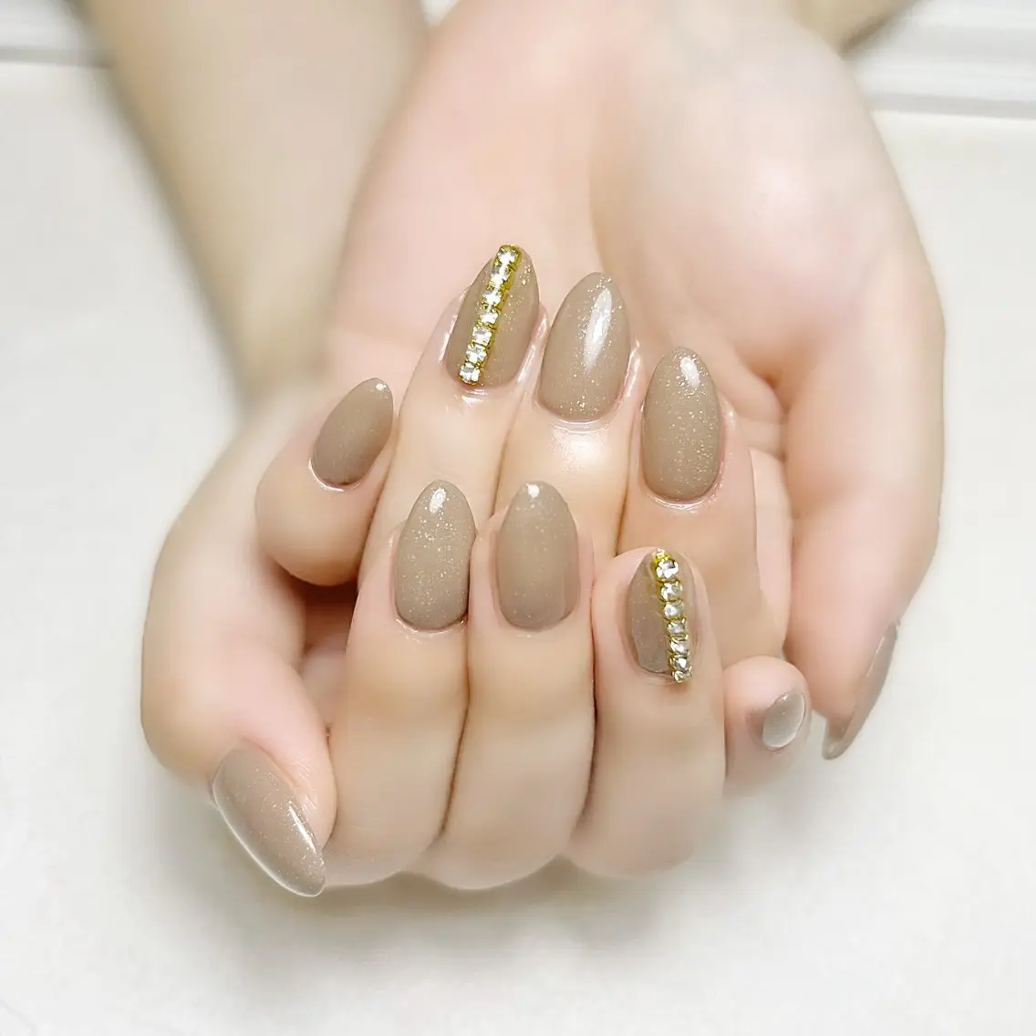 ネイル アートネイル ラメ(グリッター) オフィスネイル ワンカラーネイル rouse nail RISATOのネイルデザイン