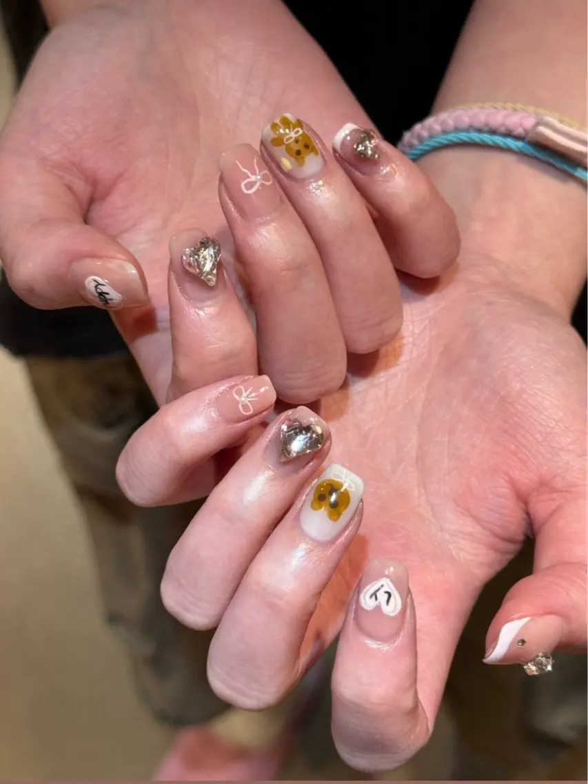 ネイル アートネイル オーロラネイル チークネイル フレンチネイル ガラスフレンチ 🎀🎀YooLi Nail Salonのネイルデザイン