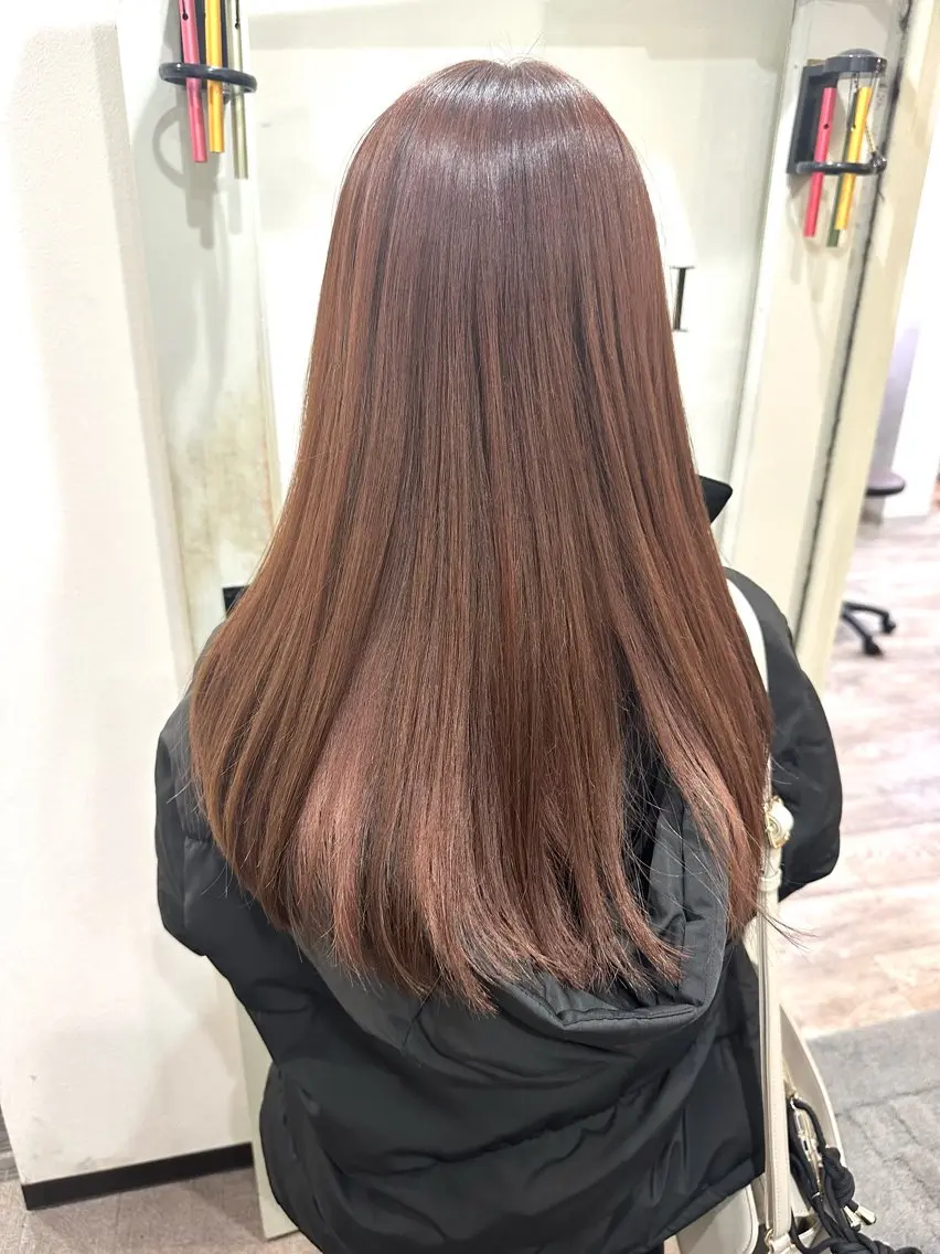 ロング カラー ベージュカラー ピンクカラー ピンクベージュ ヘアカラー 🤍2nd🤍田所 美希のヘアスタイル