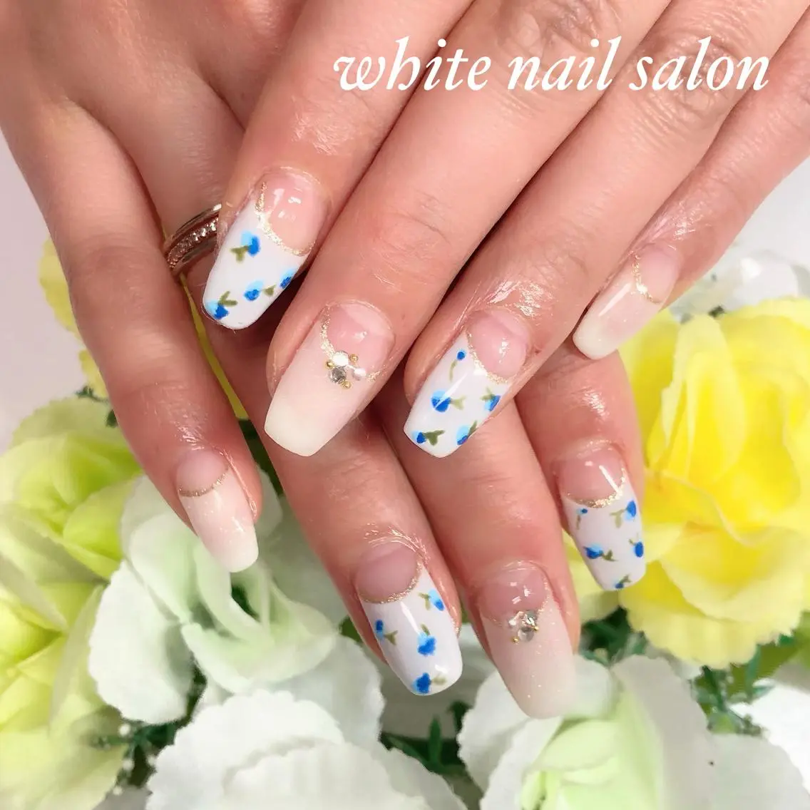 ネイル アートネイル フレンチネイル ジェルネイル ハードジェル 持ち込み ハンドネイル white nail salonのネイルデザイン