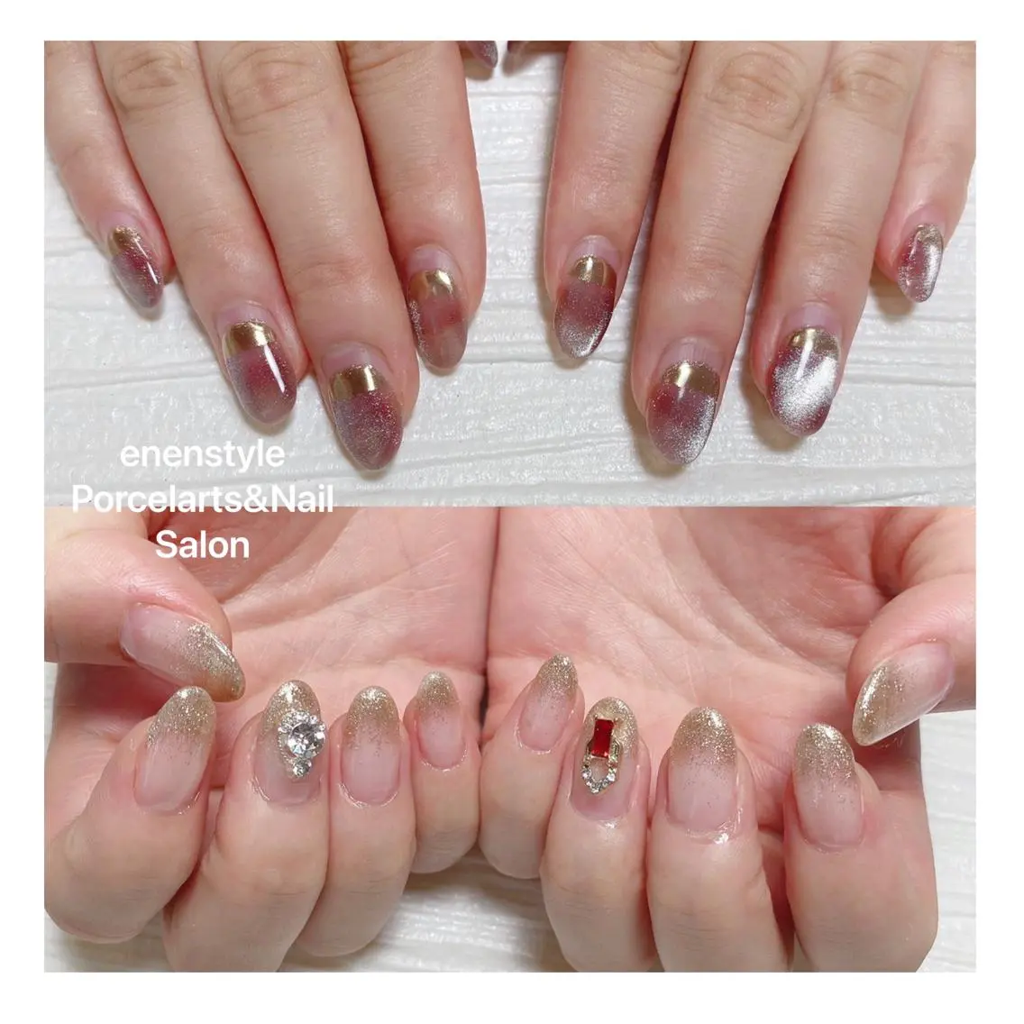 ミディアム ネイル ハンドネイル 🐾enen style 🐾のネイルデザイン