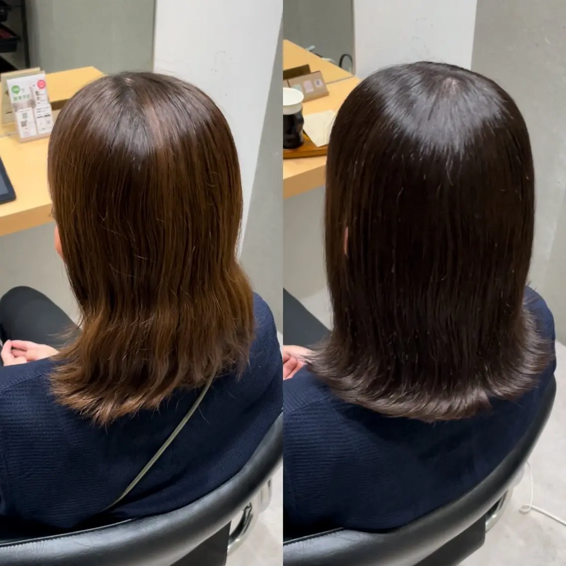セミロング カラー アディクシーカラー 透明感カラー エドルカラー トリートメント 髪質改善ヘアケア 艶髪特化/上田のヘアスタイル