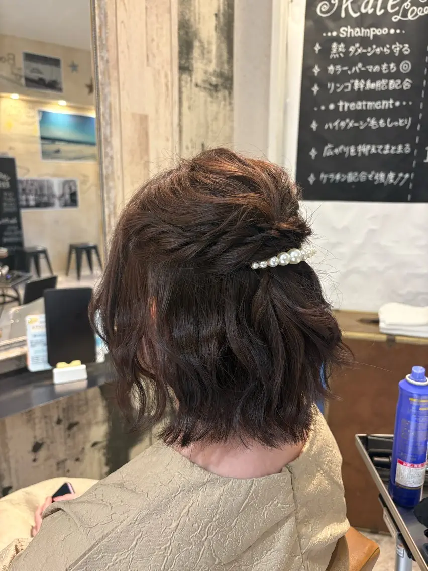 ヘアアレンジ ハーフアップ ヘアセット RIYU 🫧のマツエク・マツパデザイン