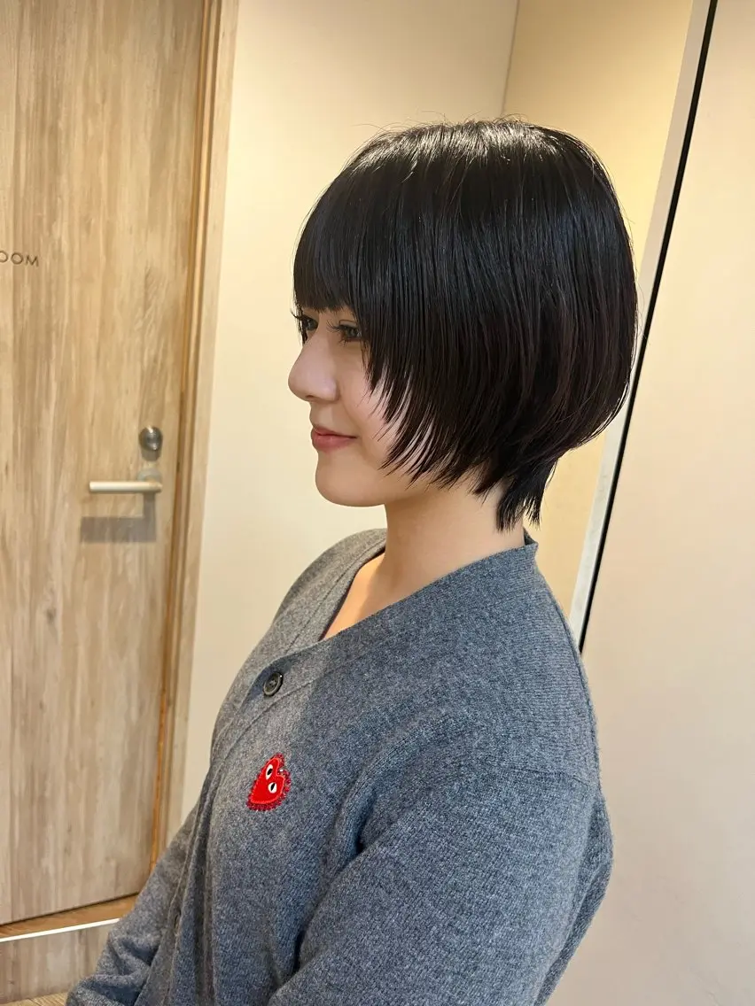 ショート レイヤーカット ショートヘア ウルフカット カット 顔まわり🤍小顔 カット🤍みさきのヘアスタイル