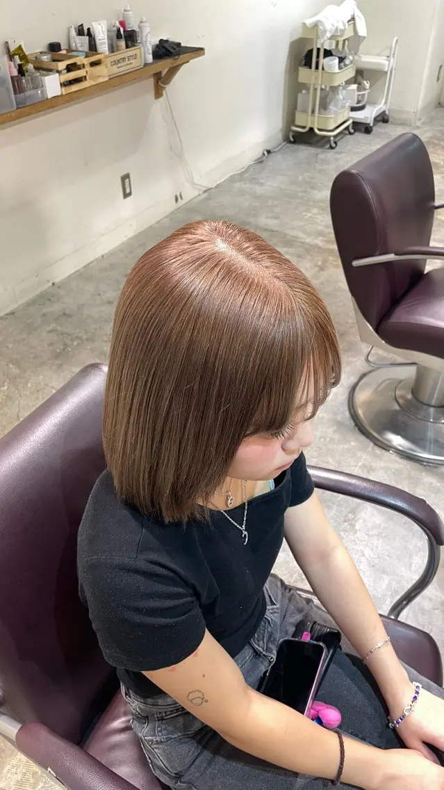 セミロング カラー 風音 🍎のヘアスタイル