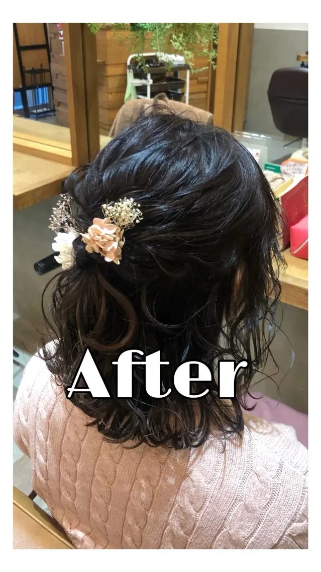 セミロング ヘアアレンジ ヘアセット ✂️RIKUKI🎨 【駒込美容師🎀】のヘアスタイル