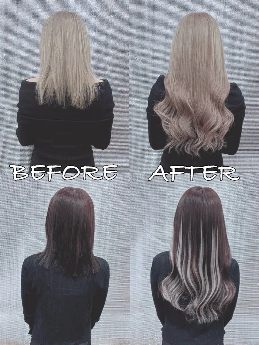 ロング カラー ヘアアレンジ シールエクステ バレイヤージュ ブリーチ ケアブリーチ ダブルカラー エクステ LIP 大阪本店 エクステ 堀谷和孝のヘアスタイル