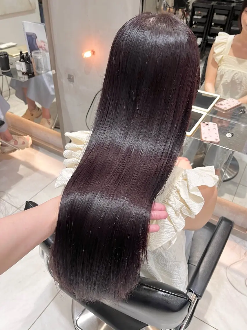 ロング カラー ラベンダーカラー ヘアカラー トリートメント ヘッドスパ ヘアセット 🎀艶モテカラー🎀 彩季のヘアスタイル
