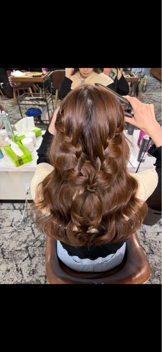 ロング カット パーマ ヘッドスパ ヘアセット とっぴ クオーレのヘアスタイル