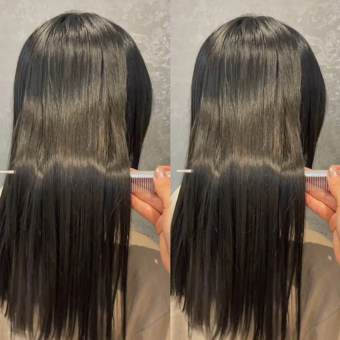 セミロング カラー 髪質改善 み うのヘアスタイル