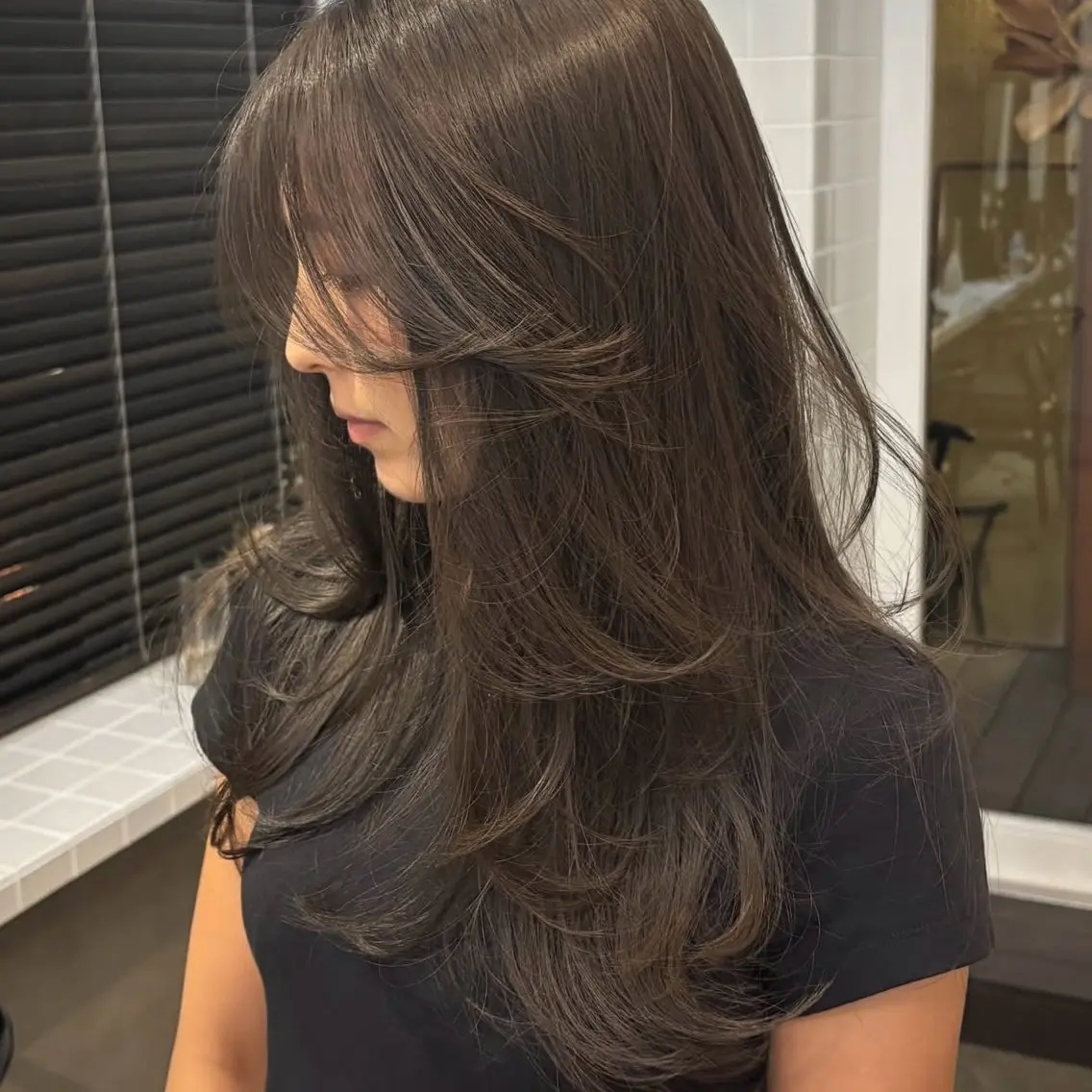ロング カラー ヘアカラー 透明感カラー/ くるくるパーマミウのヘアスタイル
