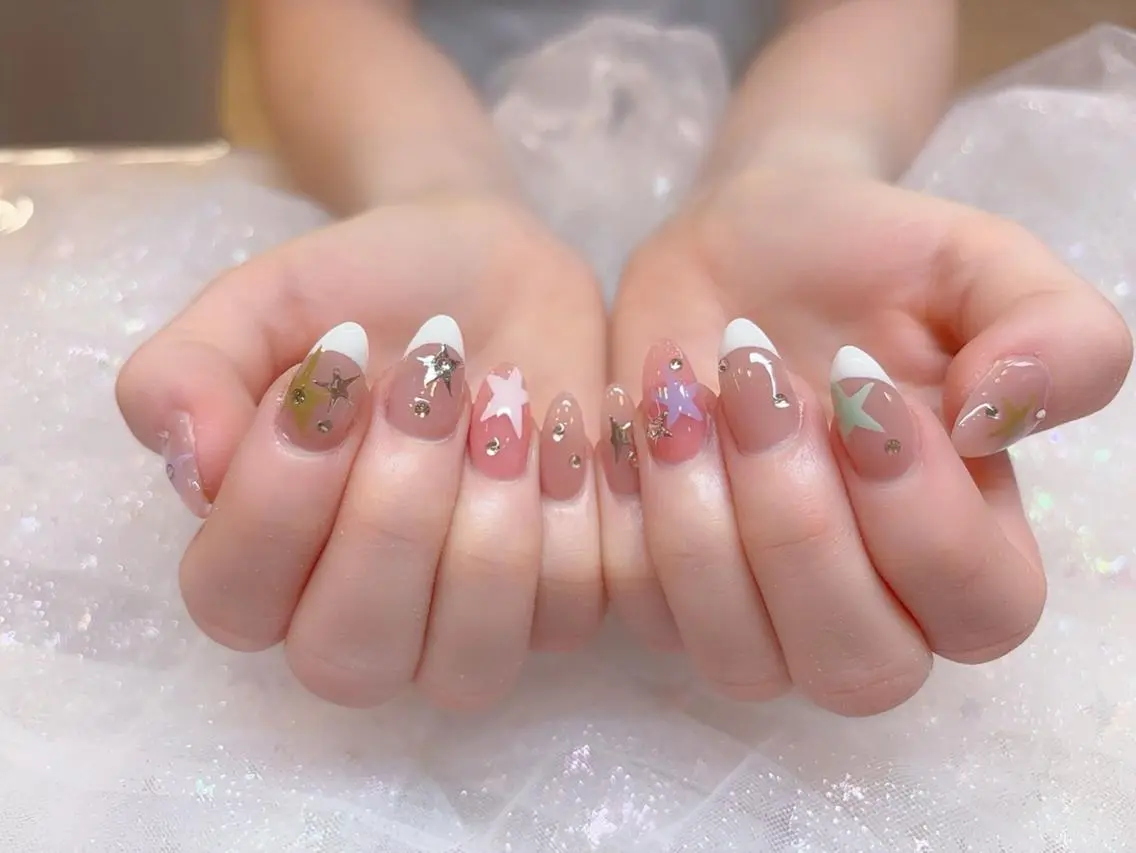 ネイル アートネイル フットネイル キラキラネイル 韓国ネイル ロングネイル ハンドネイル ハンドケア U nail 🩷 高田馬場店のネイルデザイン