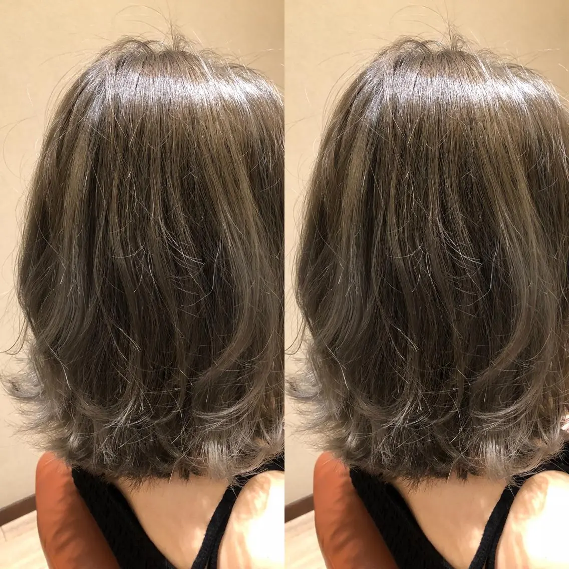 カラー アッシュ アッシュグレー ハイライトカラー 高橋 瑞季のヘアスタイル