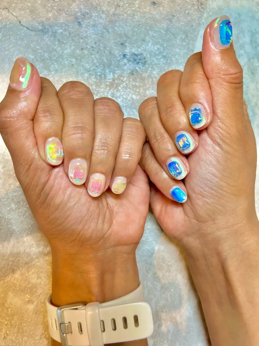 ネイル オーロラネイル 氷ネイル・うるうるネイル salon ownのネイルデザイン