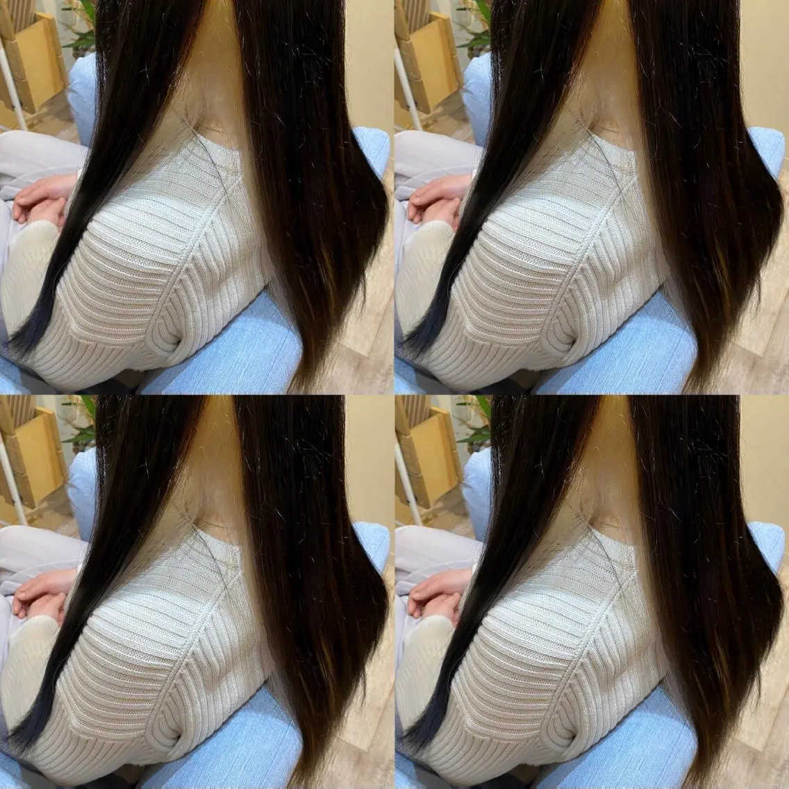 ロング カラー 金島 青のヘアスタイル
