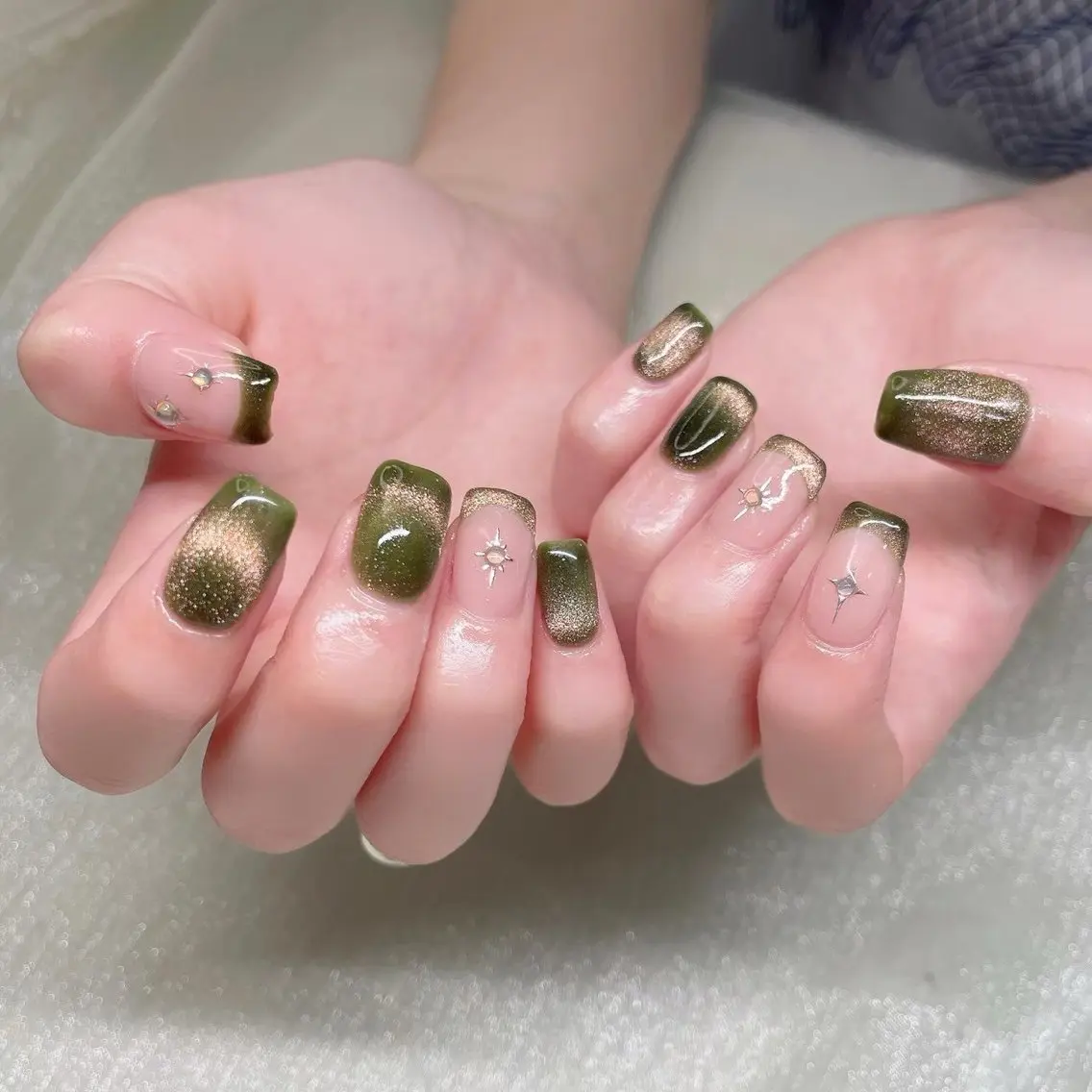 ネイル 長さ出し ストーンネイル ハンドネイル Nailist suzuのネイルデザイン