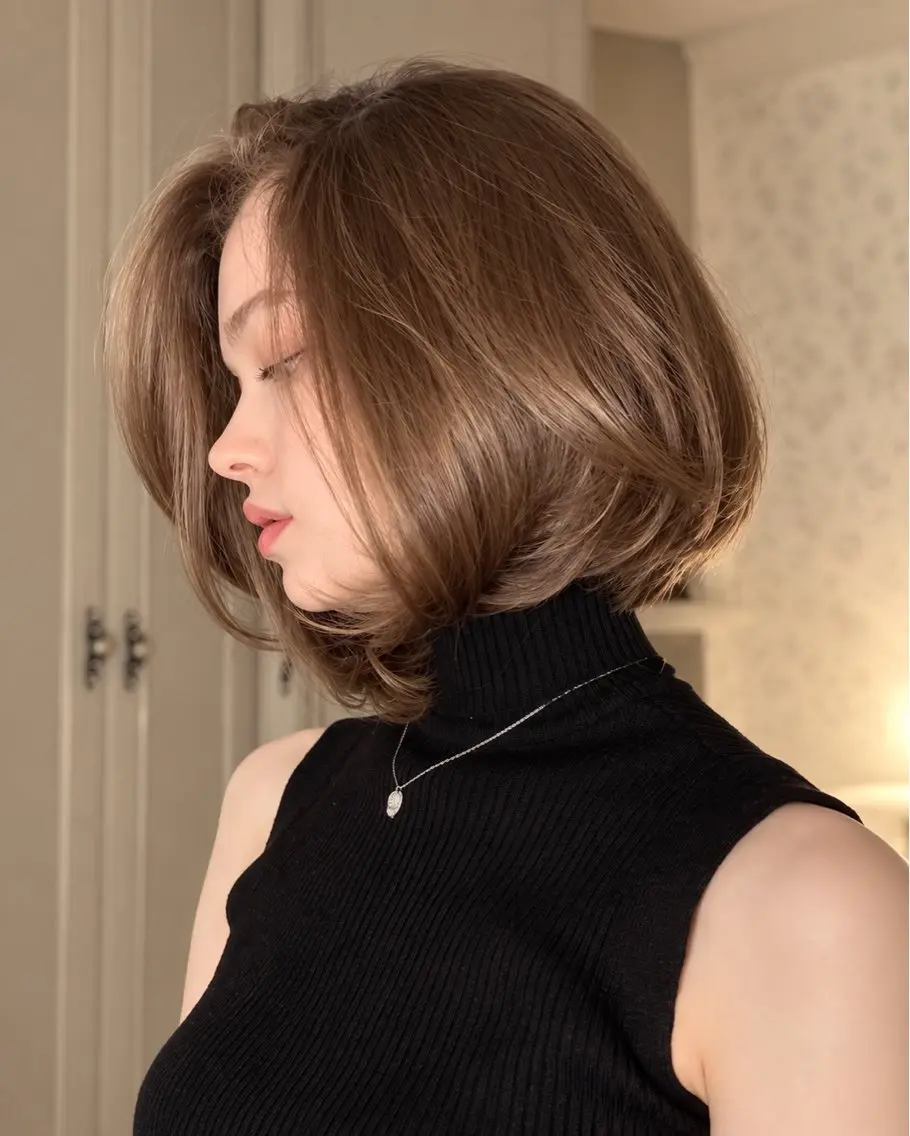 ミディアム ボブ 顔まわりレイヤー レイヤーカット カット ヘアカラー 海外っぽボブ/ レイヤー|新井美有紀のヘアスタイル