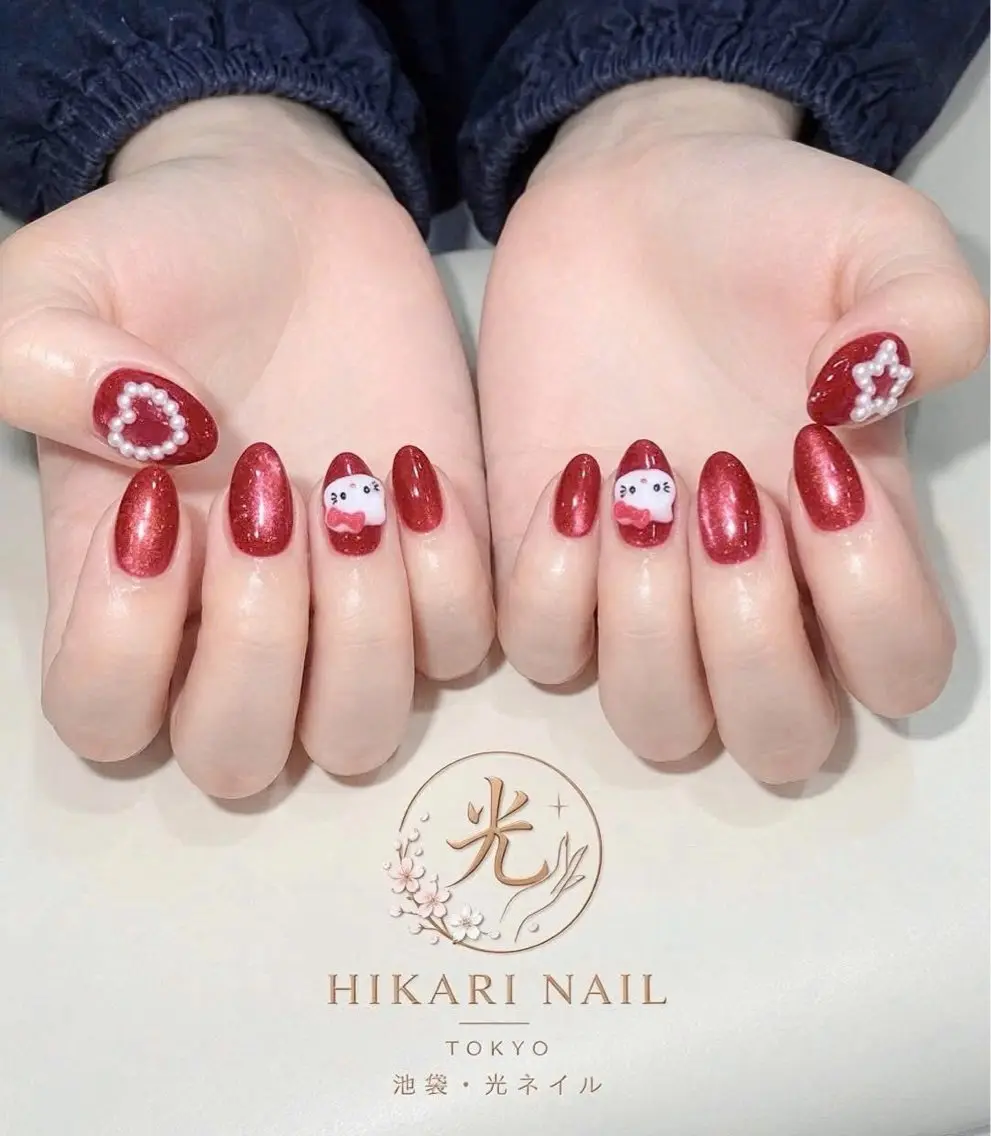 ネイル チークネイル 長さ出し フレンチネイル ガーリー ハロウィン ハンドネイル HikariNail Ikebukuroのネイルデザイン