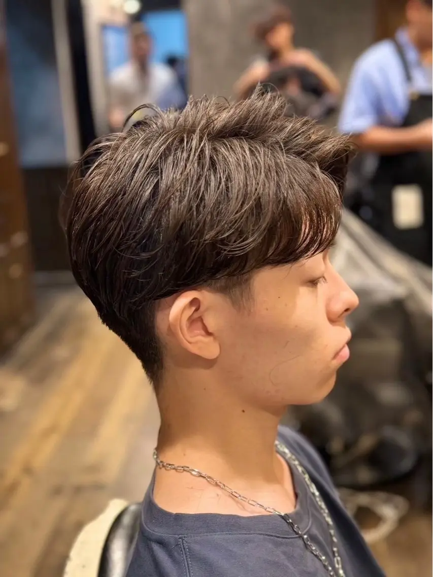 ミディアム ミディアムパーマ 髪質改善 韓国風ヘア 阿賀 佑季のヘアスタイル