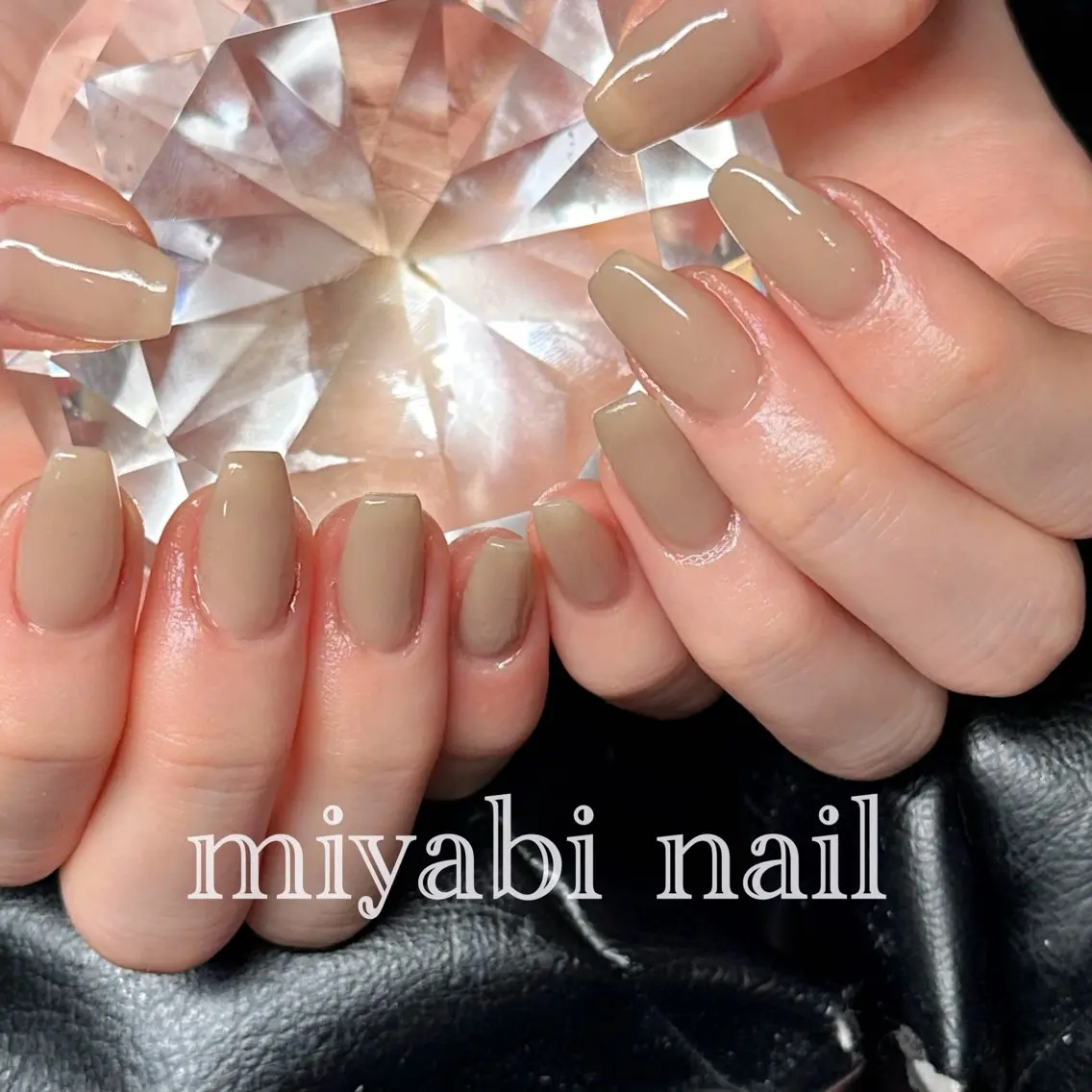 ネイル ジェルネイル 持ち込み ワンカラーネイル シンプルネイル 春ネイル ハンドネイル miyabi nail 桂川駅近くのネイルデザイン