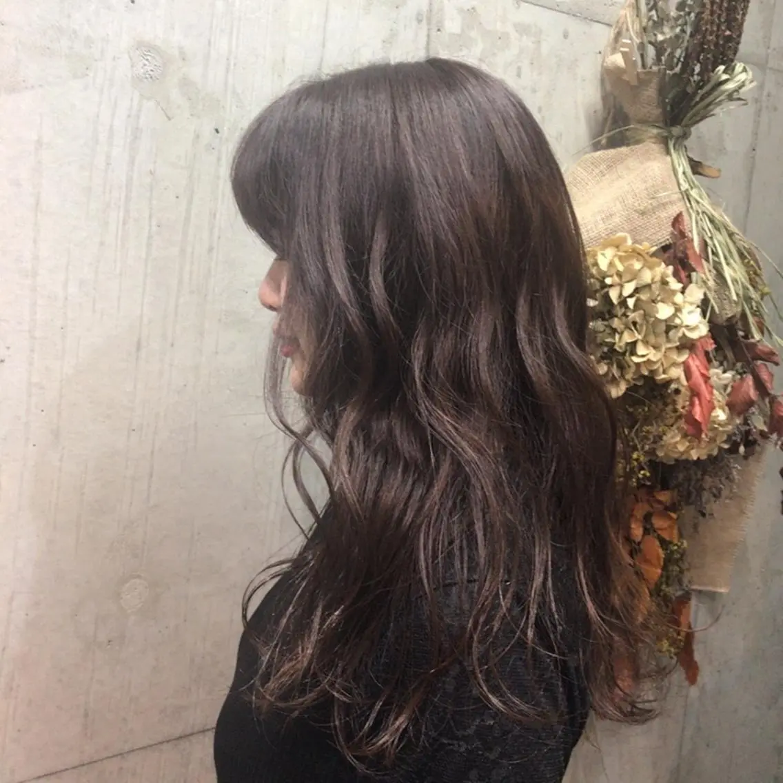 ロング カラー グレージュ ラベンダーカラー 韓国ヘア☁️ mitsukiのヘアスタイル