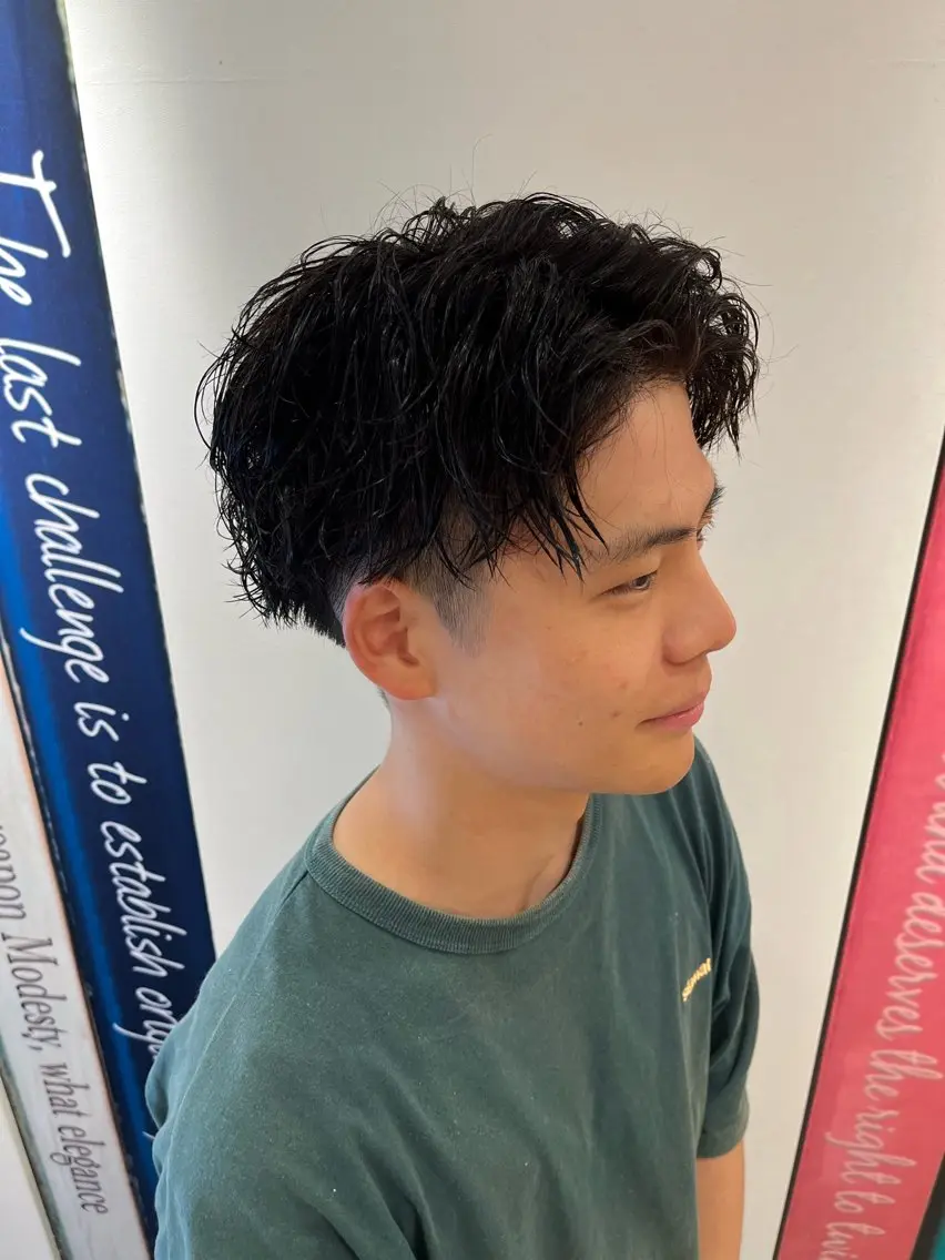 ショート パーマ メンズ カット パーマ 橋本 琉磨のヘアスタイル