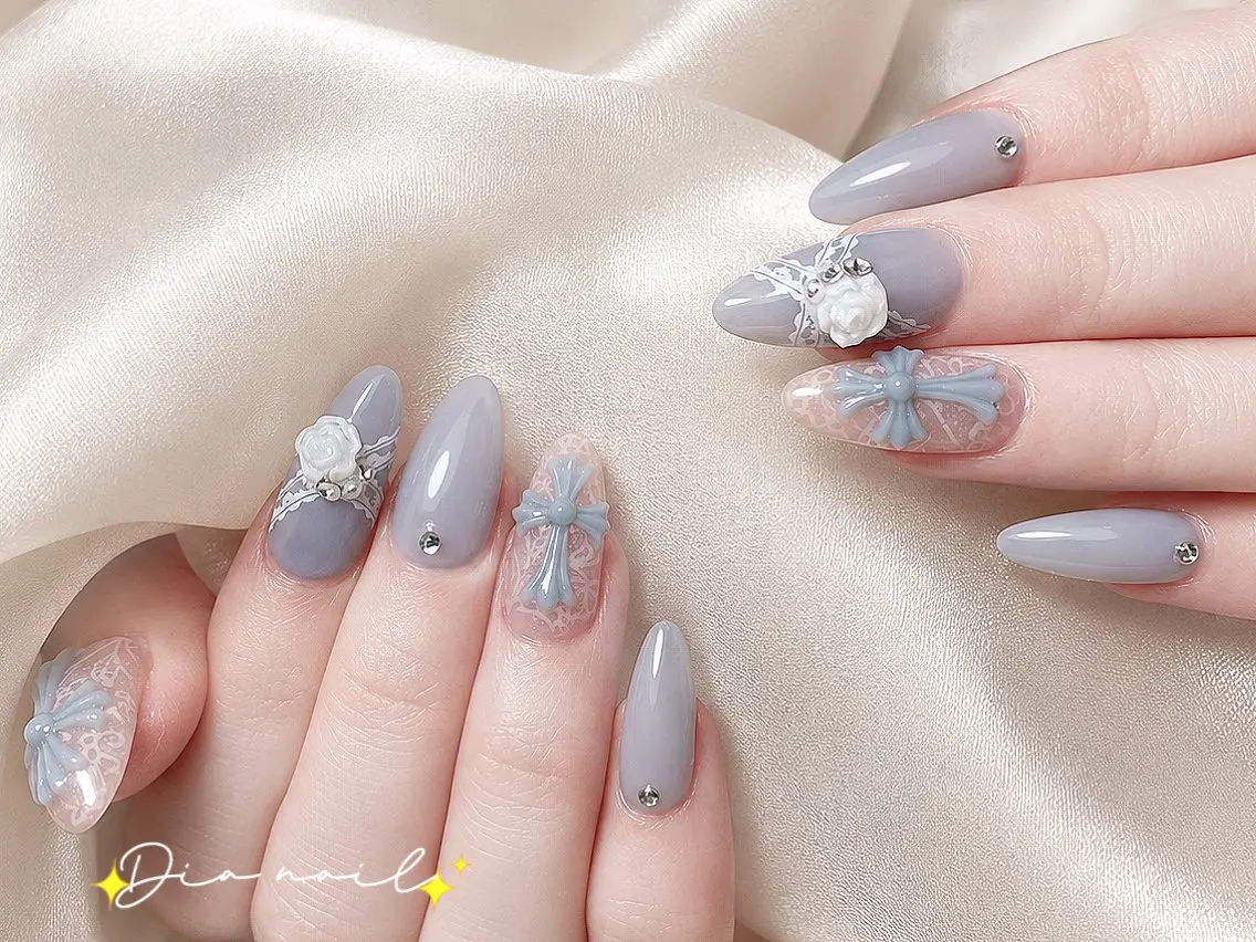 ネイル フットネイル 韓国ネイル レース マグネットネイル ニュアンスネイル ハンドネイル Dia nail サロンのネイルデザイン