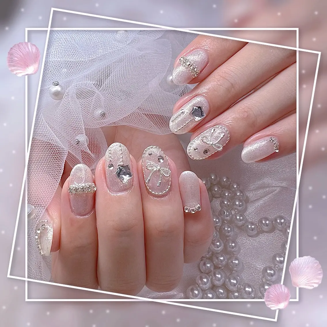ネイル チークネイル フレンチネイル グラデーション マグネットネイル マグネットフレンチ ハンドネイル ハンドケア Chill Nailsalonのネイルデザイン