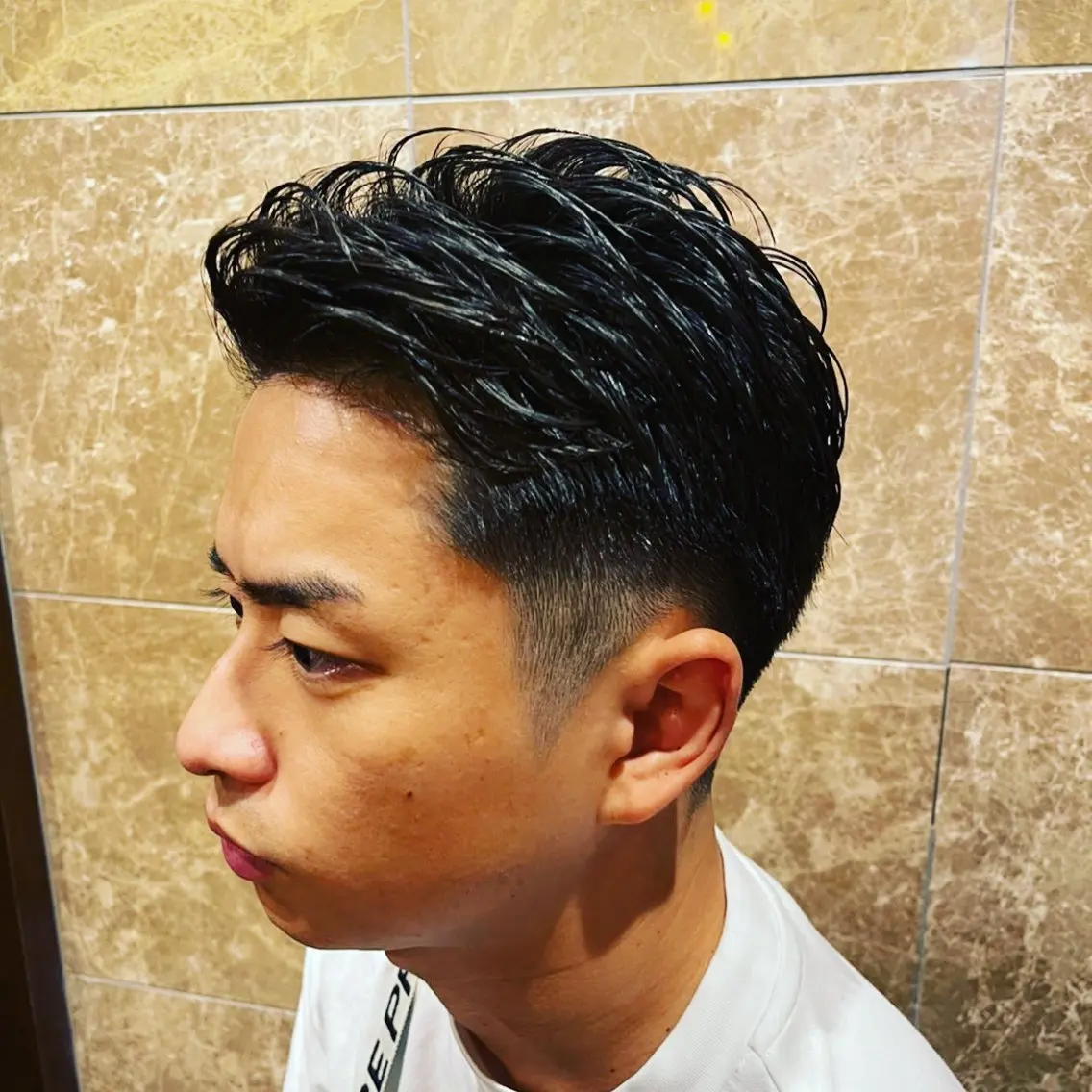 パーマ メンズ カット パーマ 室橋 広人のヘアスタイル
