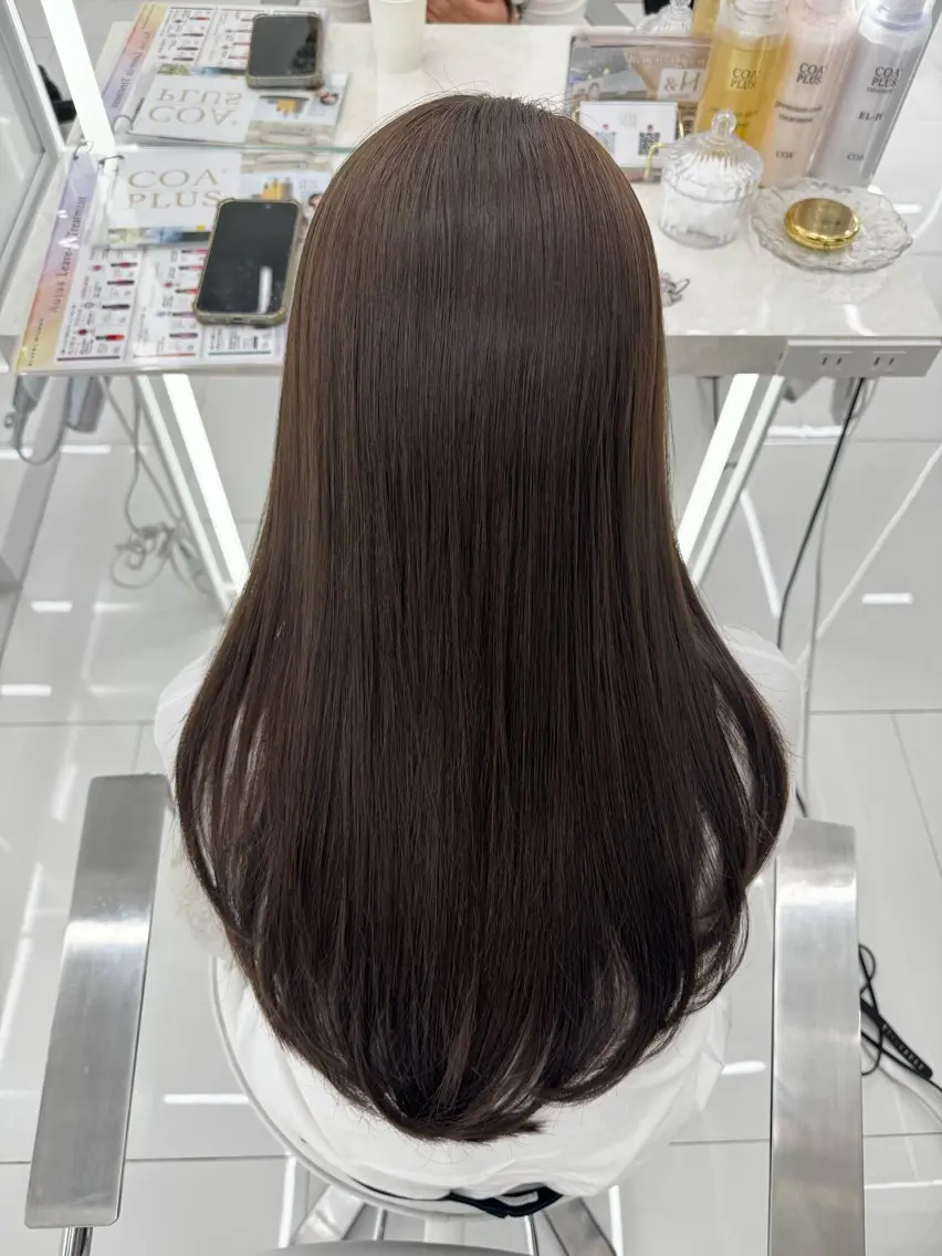 ロング カラー ベージュカラー 透明感カラー ミント ミントベージュ ヘアカラー 韓国╱似合わせカラー 🤍𝑌𝑈𝑁𝐴のヘアスタイル