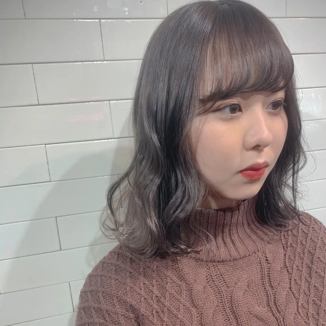 セミロング カラー ヘアアレンジ ブリーチ ケアブリーチ グレージュ 🦋レイヤーカット ミドリカワ🦋のヘアスタイル