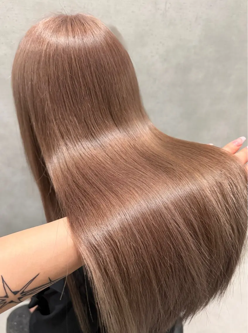 ロング カット ヘアカラー トリートメント 水光カラー/ブリーチ ⛓️京都/Rionのヘアスタイル