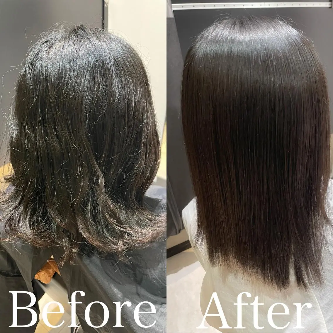 セミロング カット 縮毛矯正 biscohair 髪にドラマを。のヘアスタイル