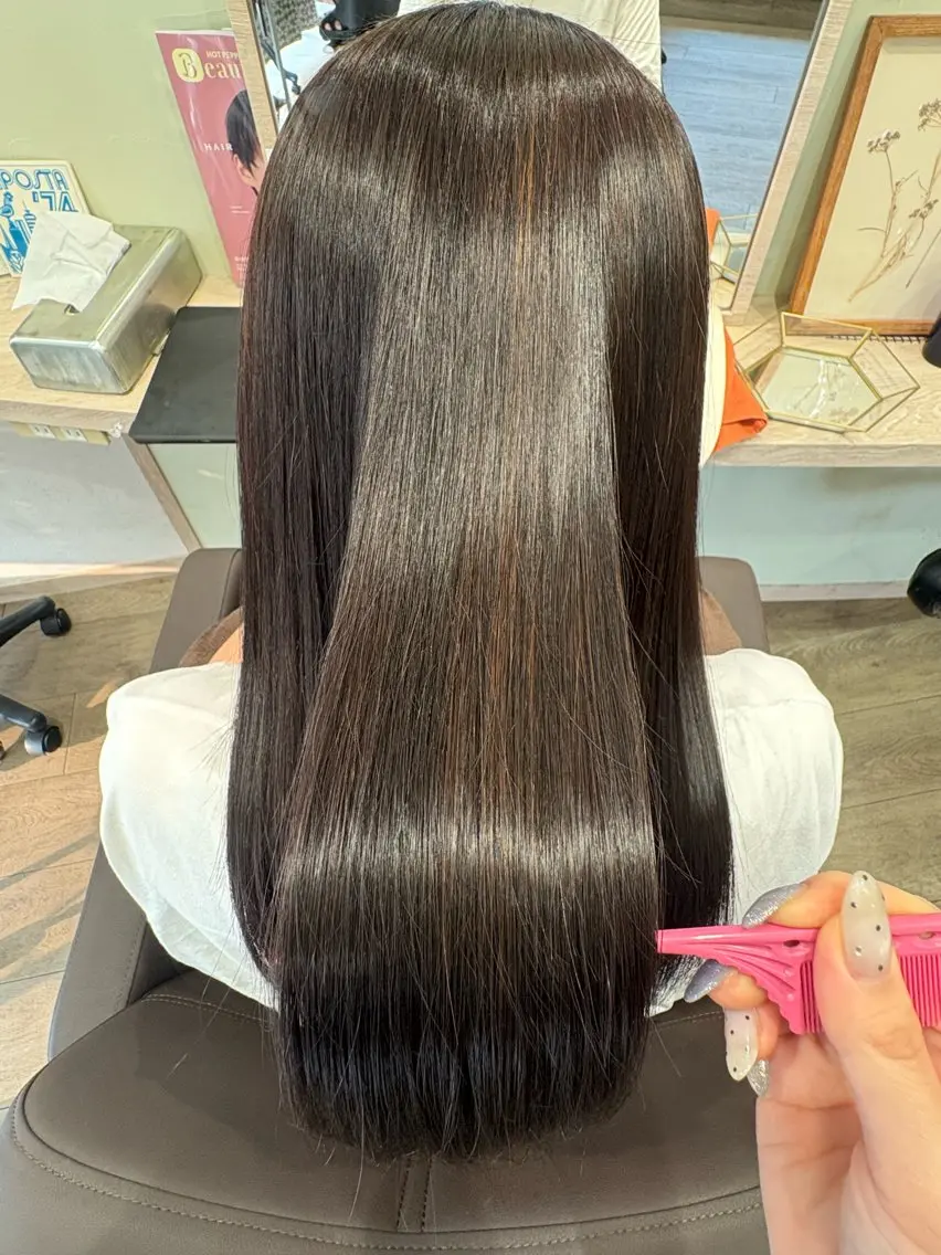 ロング 伸ばしかけ ハイライト 髪質改善 🤍ちなつ /髪質改善ヘアエステのヘアスタイル