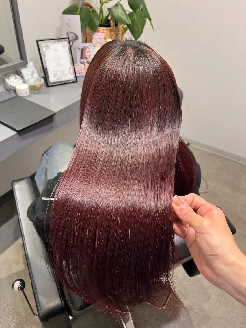 ロング カラー パーマ 縮毛矯正 堀越 エリのヘアスタイル