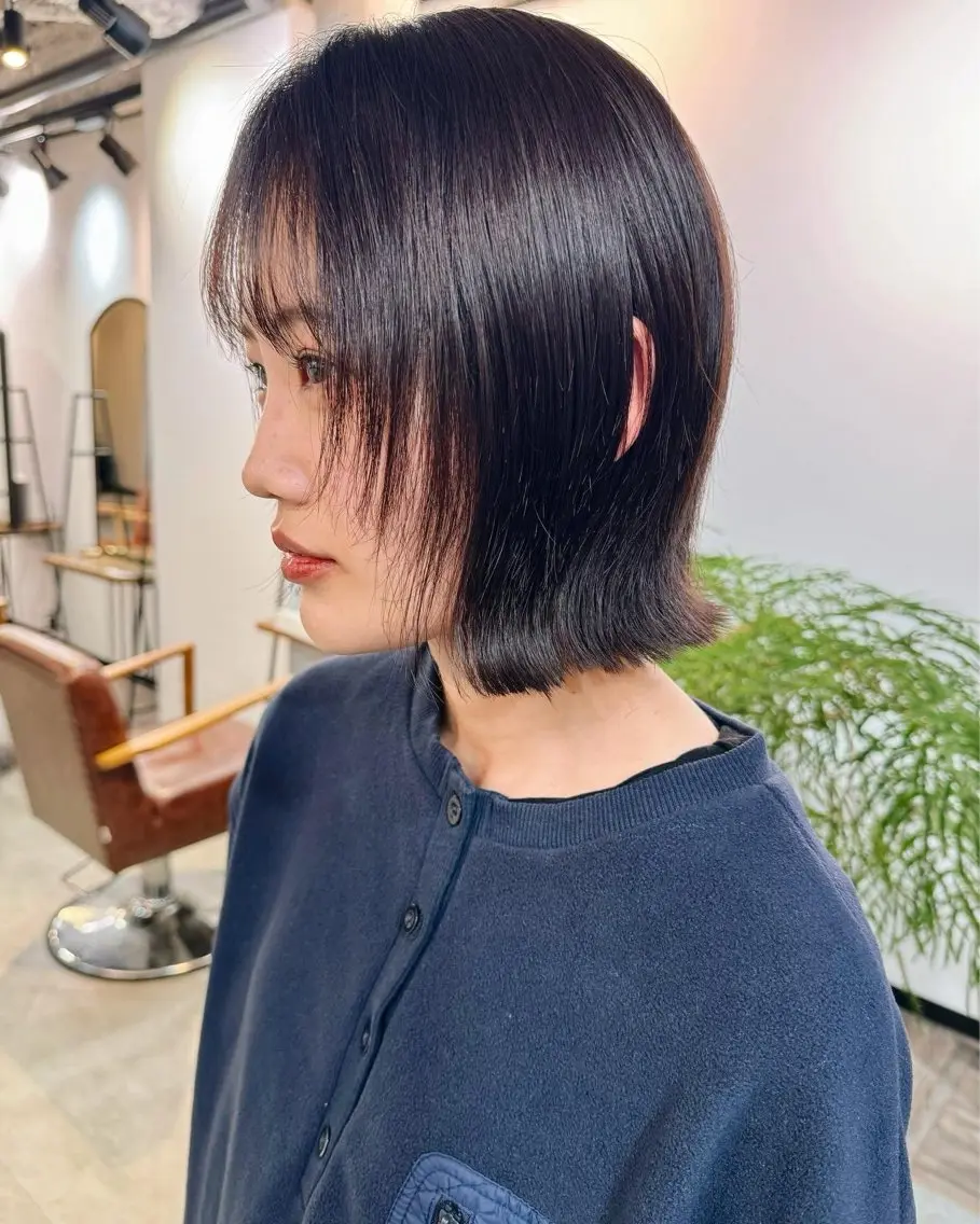 ミディアム ボブ 外ハネヘア 小野田 航己のヘアスタイル