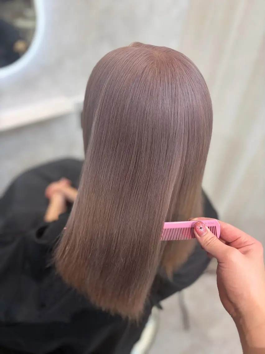 ミディアム ヘアカラー 畑中 夢のヘアスタイル