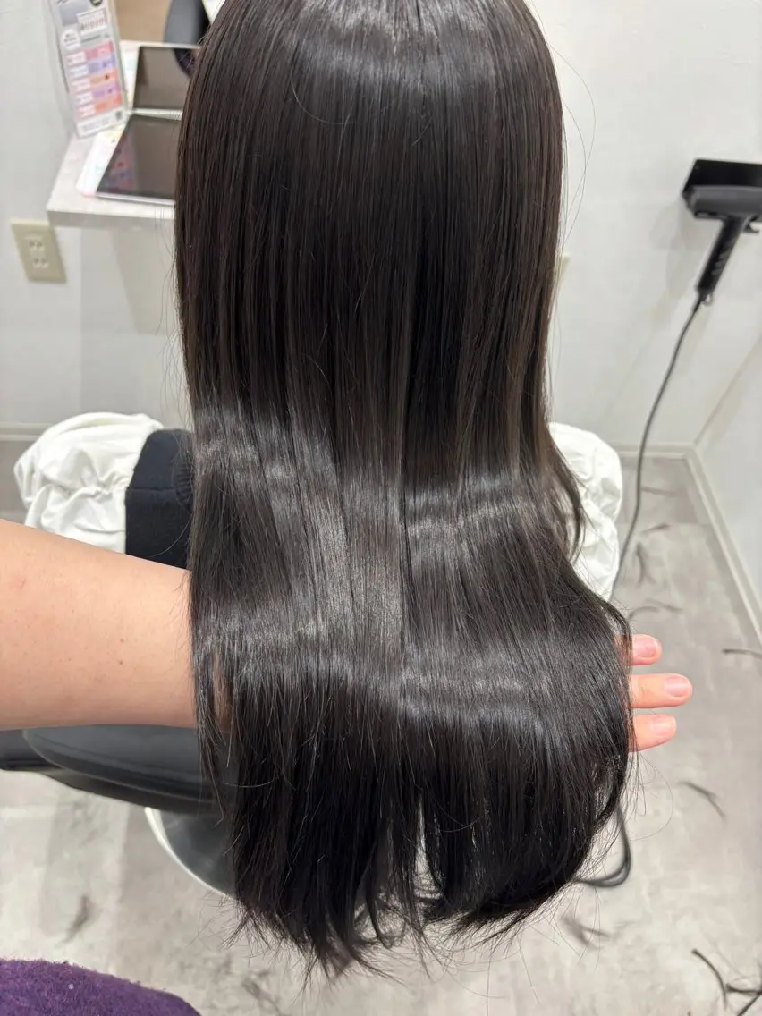 ロング カラー 透明感カラー グレージュ カット ヘアカラー トリートメント ヘッドスパ 髪質改善/透明感 カラー/内藤有須加のヘアスタイル