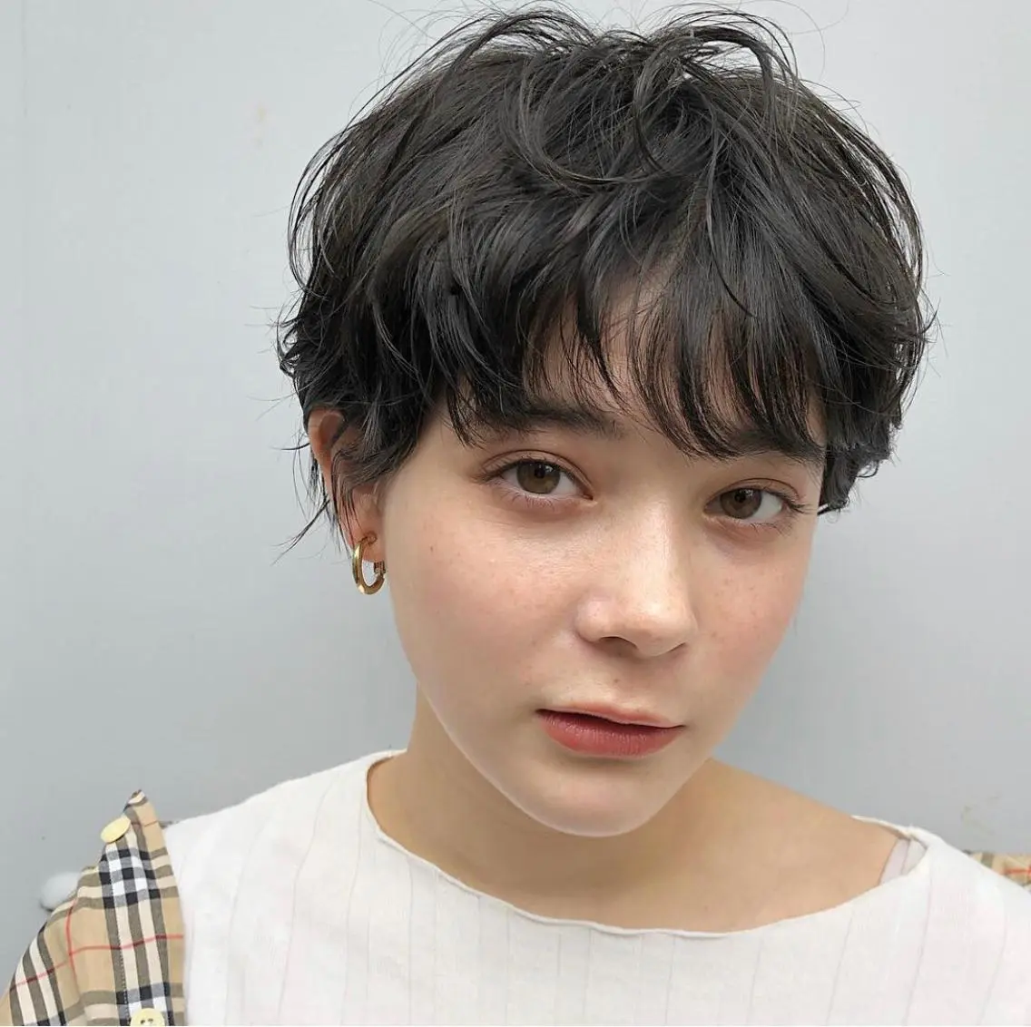 ショート ボブ♡柔らかいカラー 實松栞理のヘアスタイル