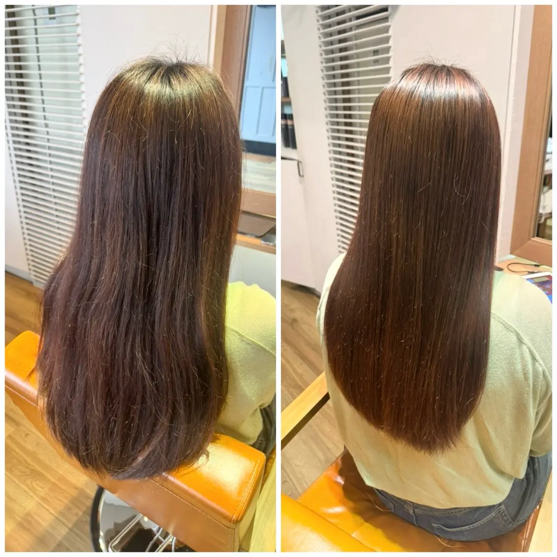 ロング カラー 酸性ストレート 縮毛矯正 トリートメント ツキダテ ユイのヘアスタイル