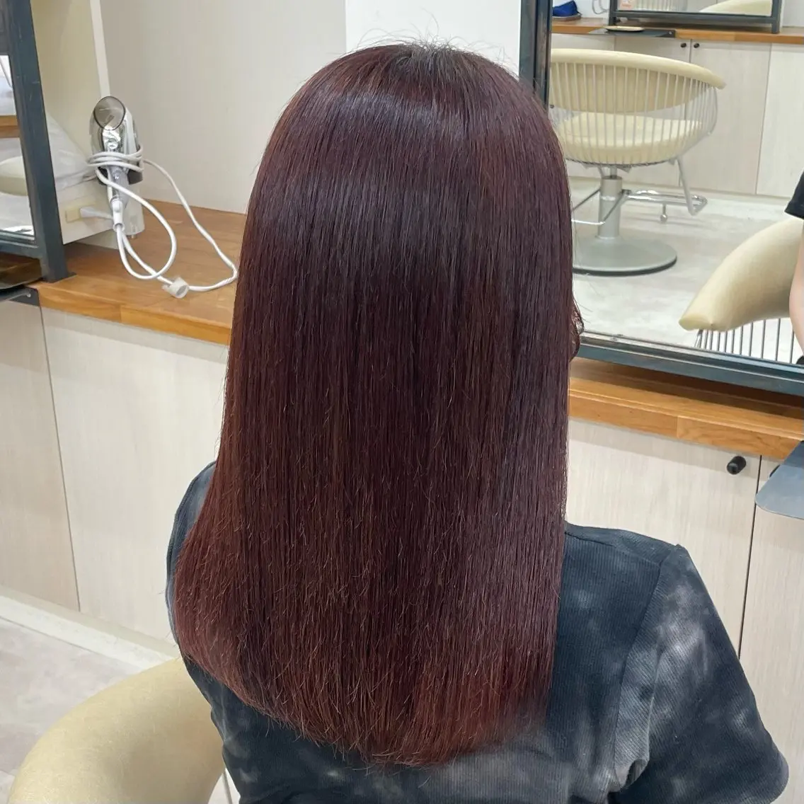 セミロング カラー レッドカラー 🫧あやね/カットモ デル/仙台美容室🫧のヘアスタイル