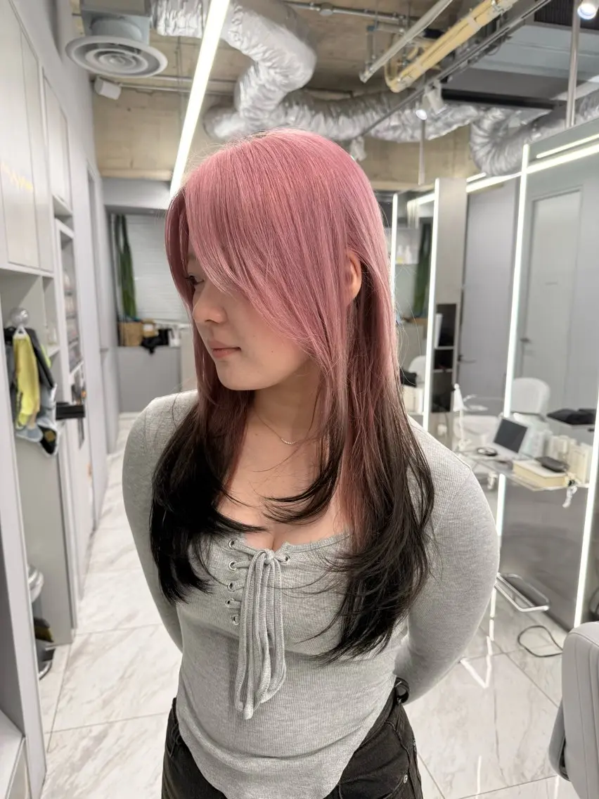 カラー カット ヘアカラー トリートメント ハイトーンレイヤー 顔まわりSOTAのヘアスタイル