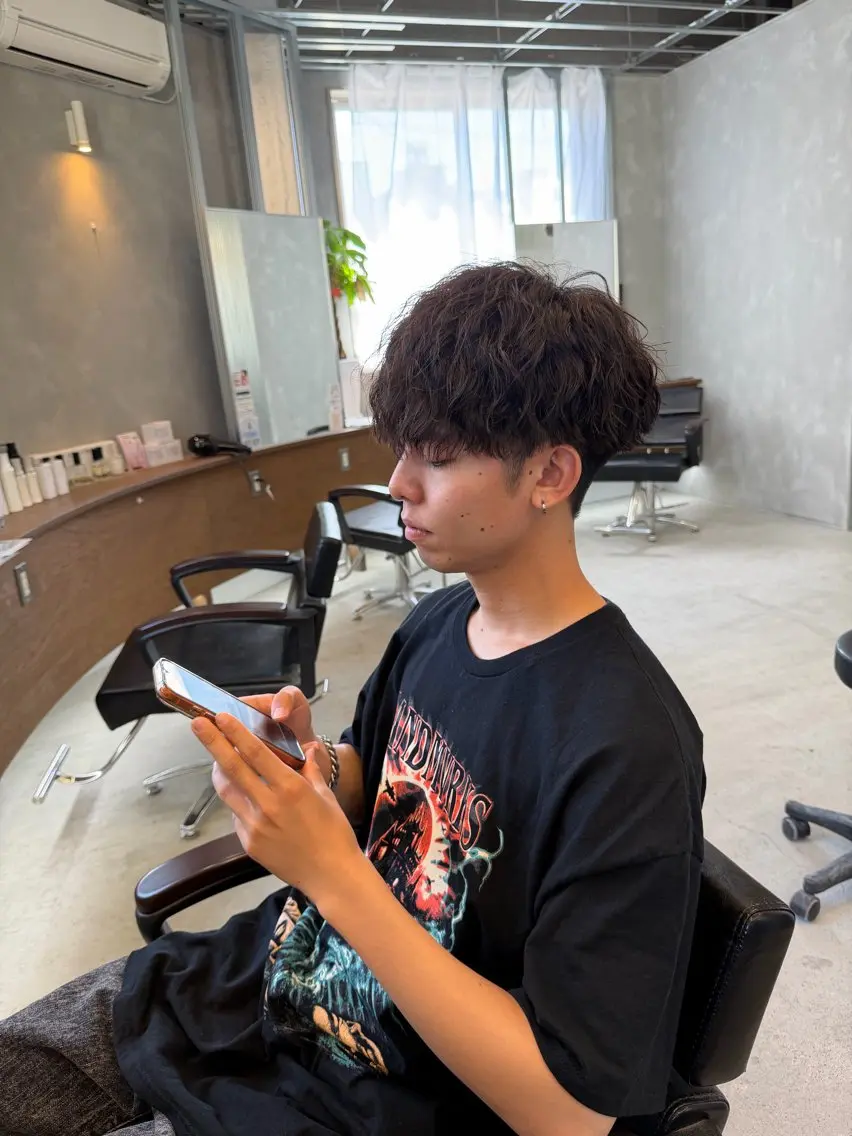 【メンズ限定メニュー】💈カット+ケアパーマ+リラックススパ付💈の写真
