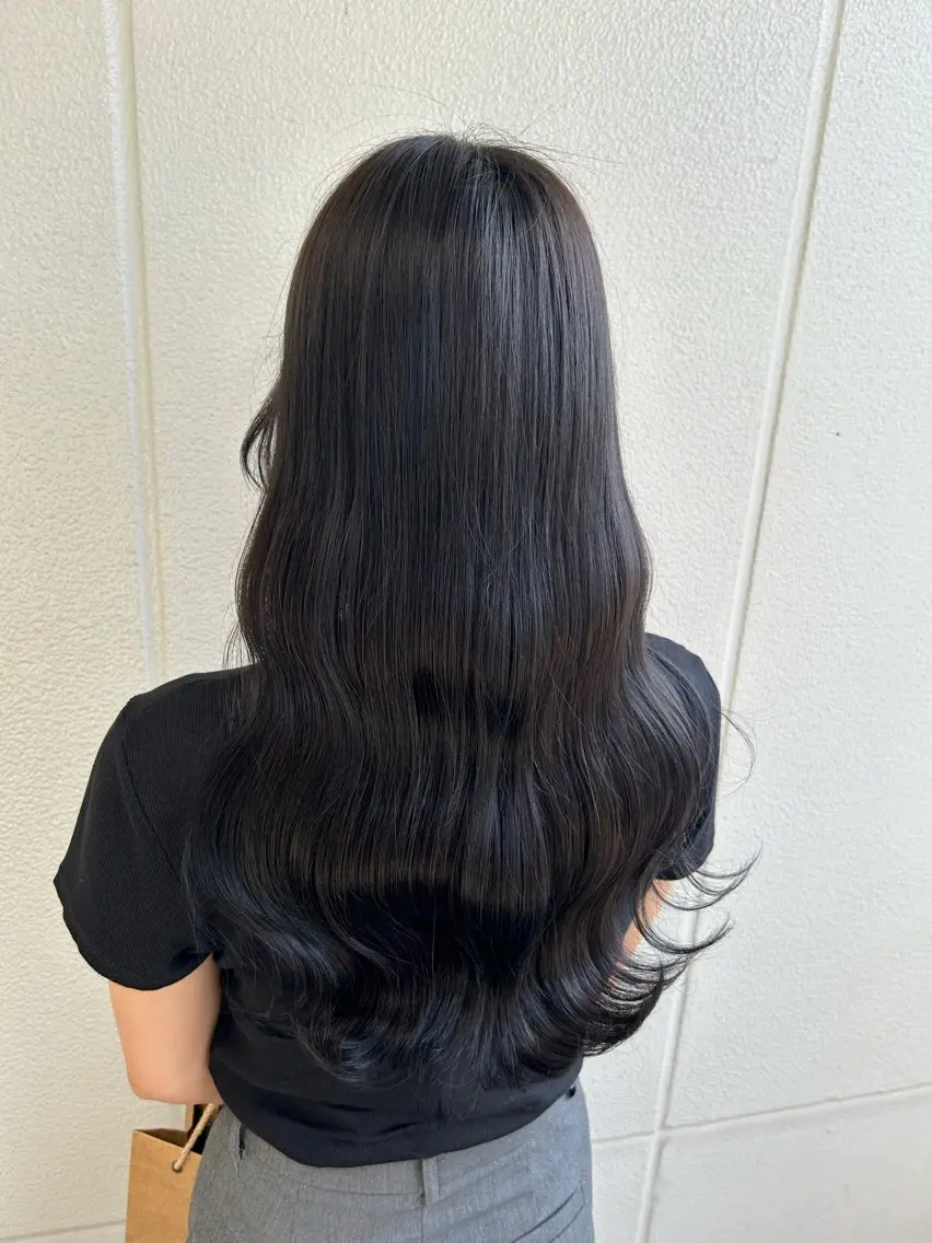 ロング カラー ヘアアレンジ ダークグレー ダークグレージュ グレージュ 《暖色/韓国hair 》🇰🇷桑原ユキネのヘアスタイル